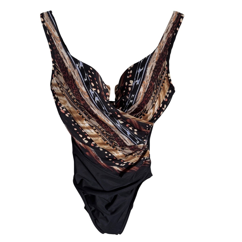 Miraclesuit Purrfection One Piece Swimsuit Animal Print Tummy Control
